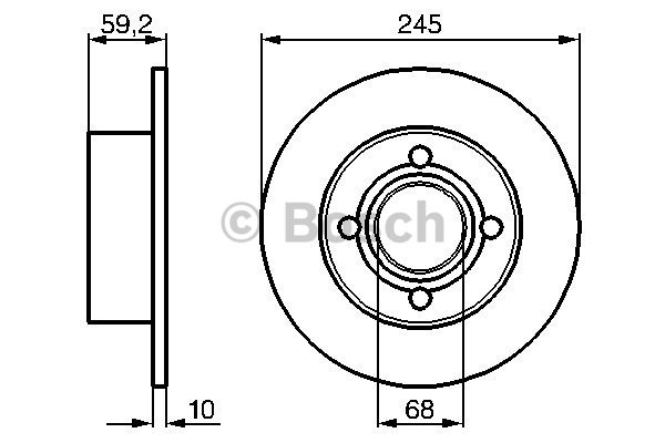 Bromsskiva Solid, Bakaxel Bosch 0 986 478 019 BOSCH Bromsskiva Solid, Bakaxel Bosch 0 986 478 019 BOSCH