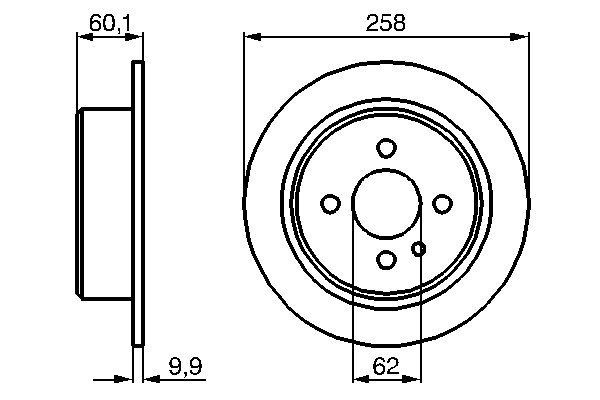 Bromsskiva Solid, Bakaxel Bosch 0 986 478 034 BOSCH