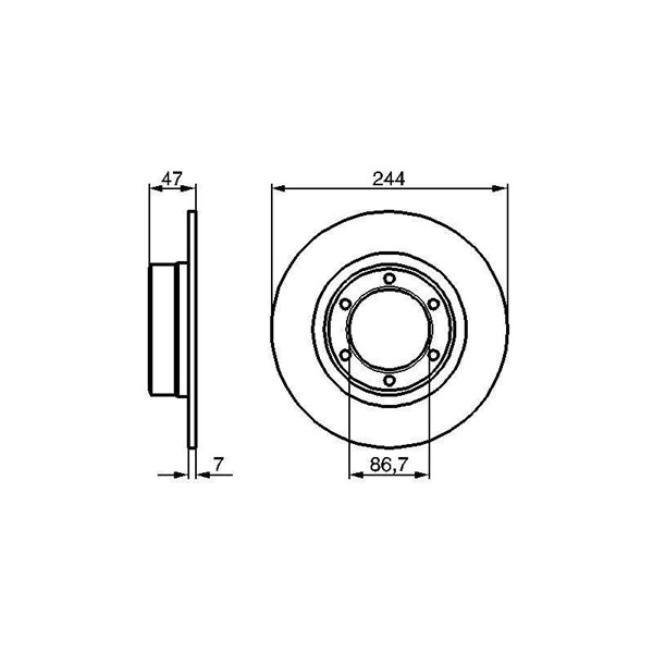 Bromsskiva Solid, Framaxel Bosch 0 986 478 050 BOSCH
