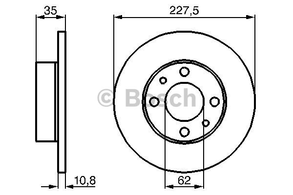 Bromsskiva Solid, Bakaxel, Framaxel Bosch 0 986 478 063 BOSCH