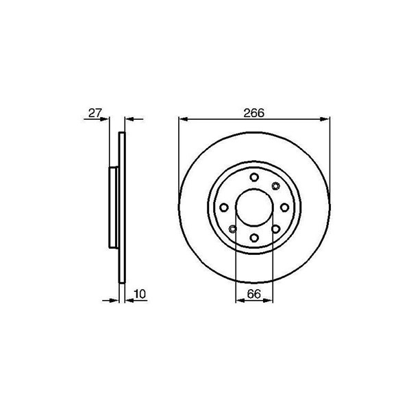Bromsskiva Solid, Framaxel Bosch 0 986 478 090 BOSCH