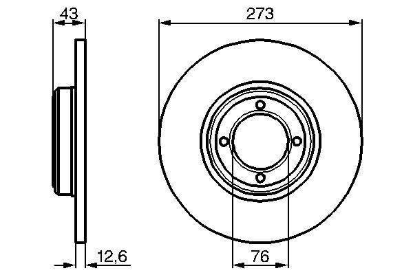 Bromsskiva Solid, Framaxel, Bakaxel Bosch 0 986 478 091 BOSCH