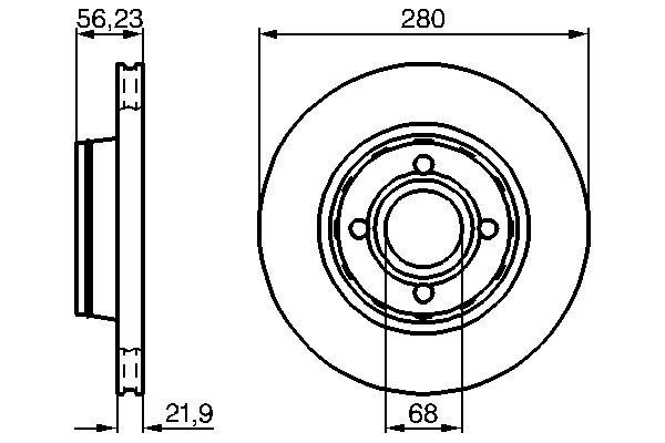 Bromsskiva Ventilerad, Framaxel Bosch 0 986 478 128 BOSCH Bromsskiva Ventilerad, Framaxel Bosch 0 986 478 128 BOSCH