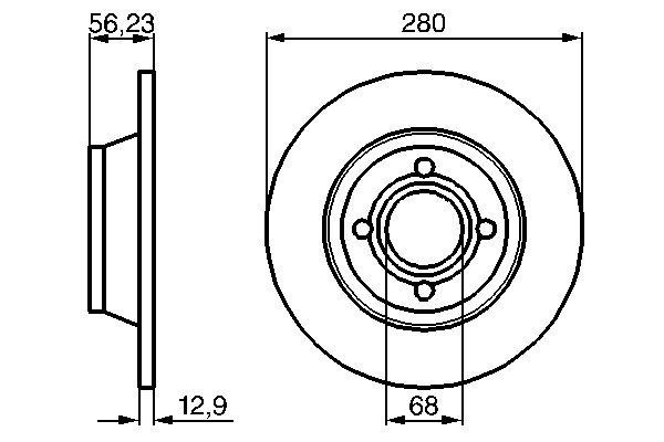 Bromsskiva Solid, Framaxel Bosch 0 986 478 131 BOSCH