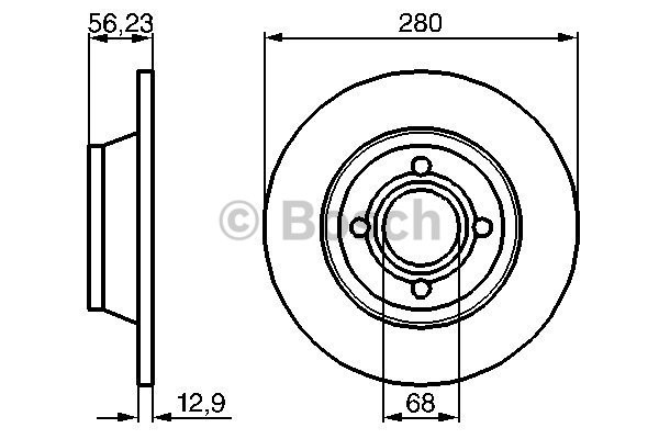 Bromsskiva Solid, Framaxel Bosch 0 986 478 131 BOSCH