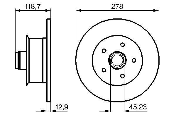 Bromsskiva Solid, Framaxel Bosch 0 986 478 136 BOSCH