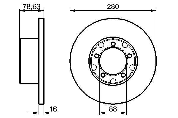 Bromsskiva Solid, Framaxel Bosch 0 986 478 201 BOSCH