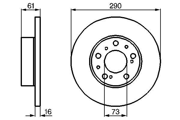 Bromsskiva Solid, Framaxel Bosch 0 986 478 234 BOSCH