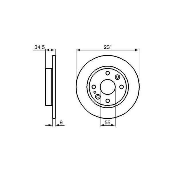 Bromsskiva Solid, Bakaxel Bosch 0 986 478 242 BOSCH