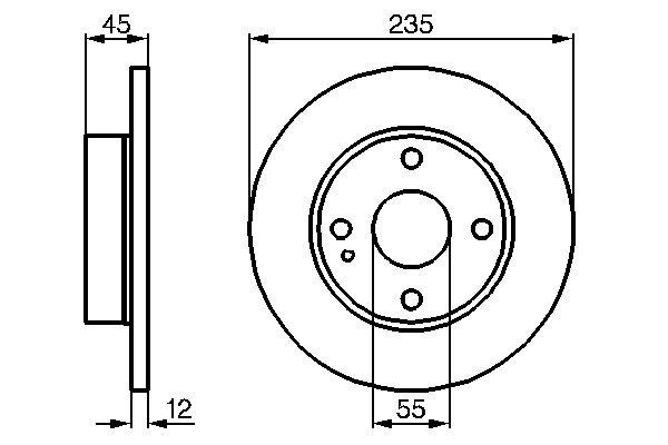 Bromsskiva Solid, Framaxel Bosch 0 986 478 252 BOSCH
