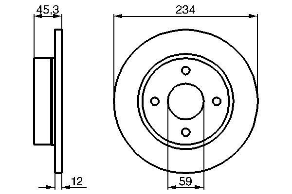 Bromsskiva Solid, Framaxel Bosch 0 986 478 288 BOSCH