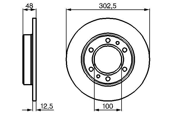 Bromsskiva Solid, Framaxel Bosch 0 986 478 304 BOSCH