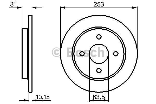 Bromsskiva Solid, Bakaxel Bosch 0 986 478 344 BOSCH Bromsskiva Solid, Bakaxel Bosch 0 986 478 344 BOSCH