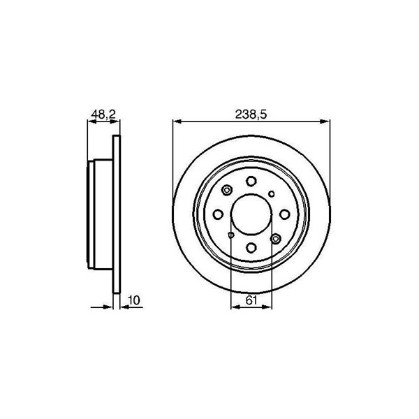 Bromsskiva Solid, Bakaxel Bosch 0 986 478 350 BOSCH