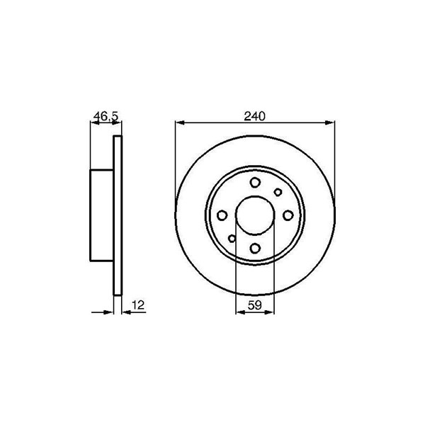 Bromsskiva Solid, Framaxel Bosch 0 986 478 353 BOSCH