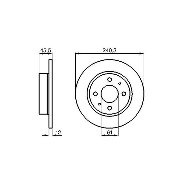 Bromsskiva Solid, Framaxel Bosch 0 986 478 368 BOSCH