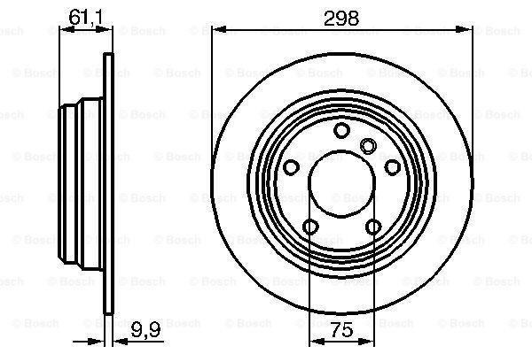 Bromsskiva Solid, Bakaxel Bosch 0 986 478 425 BOSCH