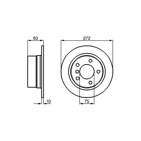 Bromsskiva Solid, Bakaxel Bosch 0 986 478 439 BOSCH