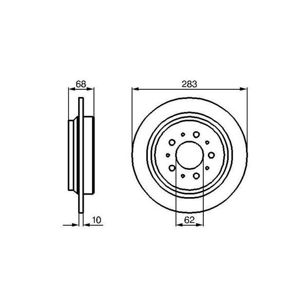 Bromsskiva Solid, Bakaxel Bosch 0 986 478 445 BOSCH