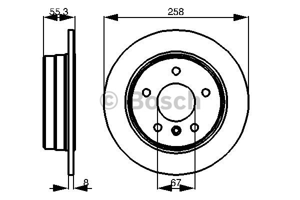 Bromsskiva Solid, Bakaxel Bosch 0 986 478 475 BOSCH