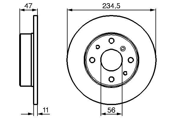 Bromsskiva Solid, Framaxel Bosch 0 986 478 500 BOSCH