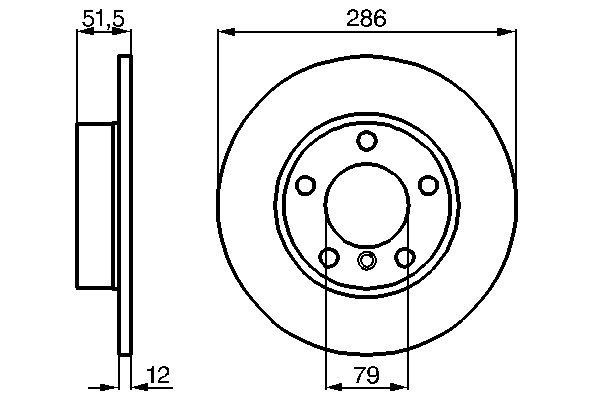 Bromsskiva Solid, Framaxel Bosch 0 986 478 511 BOSCH