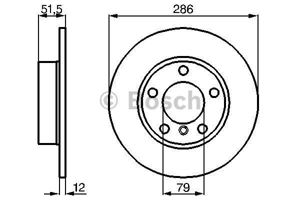 Bromsskiva Solid, Framaxel Bosch 0 986 478 511 BOSCH