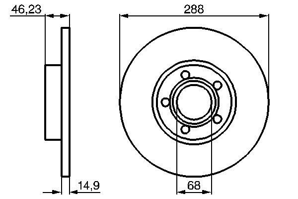 Bromsskiva Solid, Framaxel Bosch 0 986 478 545 BOSCH