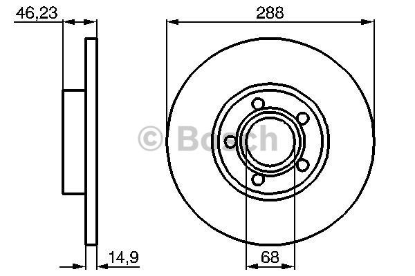 Bromsskiva Solid, Framaxel Bosch 0 986 478 545 BOSCH