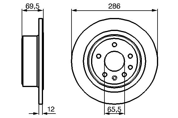 Bromsskiva Solid, Bakaxel Bosch 0 986 478 609 BOSCH
