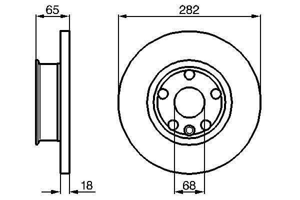 Bromsskiva Solid, Framaxel Bosch 0 986 478 613 BOSCH