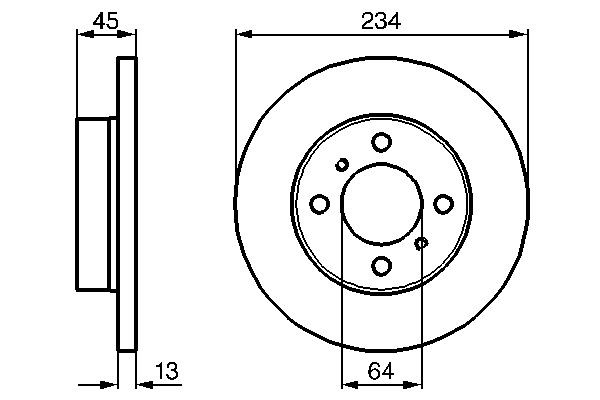 Bromsskiva Solid, Framaxel, Fram Bosch 0 986 478 636 BOSCH
