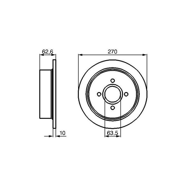 Bromsskiva Solid, Bakaxel Bosch 0 986 478 672 BOSCH Bromsskiva Solid, Bakaxel Bosch 0 986 478 672 BOSCH