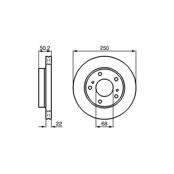 Bromsskiva Ventilerad, Framaxel Bosch 0 986 478 685 BOSCH Bromsskiva Ventilerad, Framaxel Bosch 0 986 478 685 BOSCH