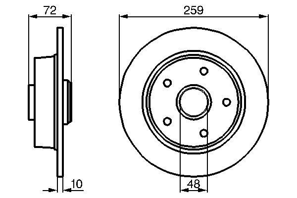 Bromsskiva Solid, Bakaxel Bosch 0 986 478 700 BOSCH