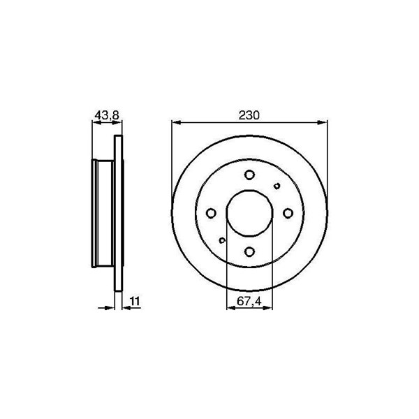 Bromsskiva Solid, Framaxel Bosch 0 986 478 727 BOSCH