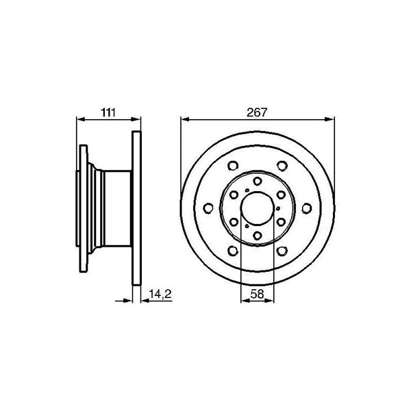 Bromsskiva Solid, Framaxel Bosch 0 986 478 742 BOSCH