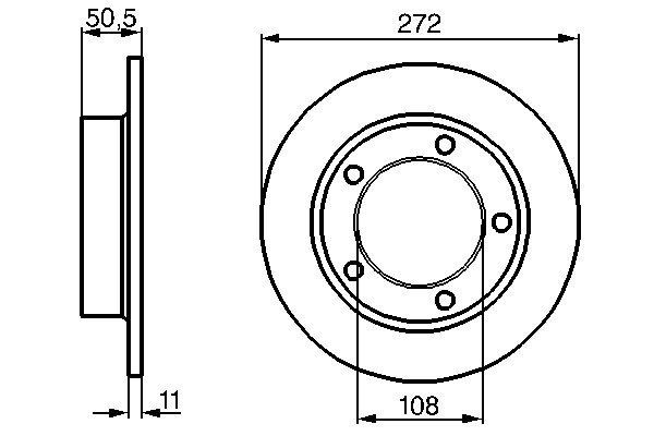 Bromsskiva Solid, Framaxel Bosch 0 986 478 746 BOSCH
