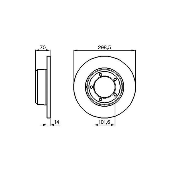 Bromsskiva Solid, Framaxel Bosch 0 986 478 827 BOSCH