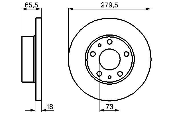 Bromsskiva Solid, Framaxel Bosch 0 986 478 843 BOSCH