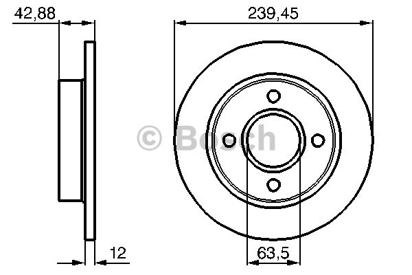 Bromsskiva Solid, Framaxel Bosch 0 986 478 856 BOSCH