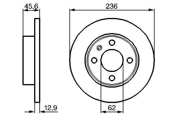 Bromsskiva Solid, Framaxel Bosch 0 986 478 859 BOSCH