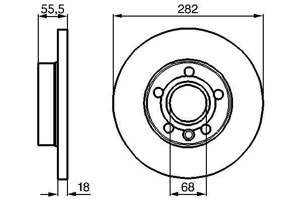 Bromsskiva Solid, Framaxel Bosch 0 986 478 870 BOSCH