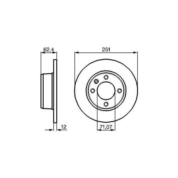 Bromsskiva Solid, Bakaxel Bosch 0 986 478 879 BOSCH