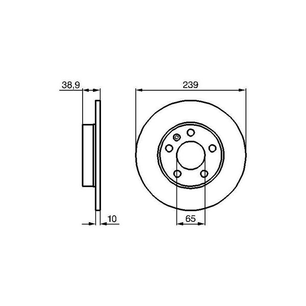 Bromsskiva Solid, Bakaxel Bosch 0 986 478 894 BOSCH