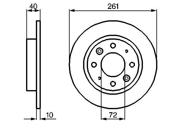 Bromsskiva Solid, Bakaxel Bosch 0 986 479 018 BOSCH