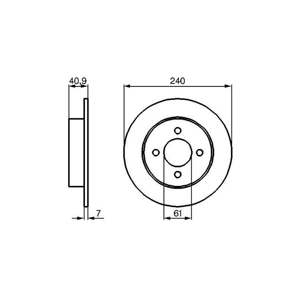 Bromsskiva Solid, Bakaxel Bosch 0 986 479 104 BOSCH