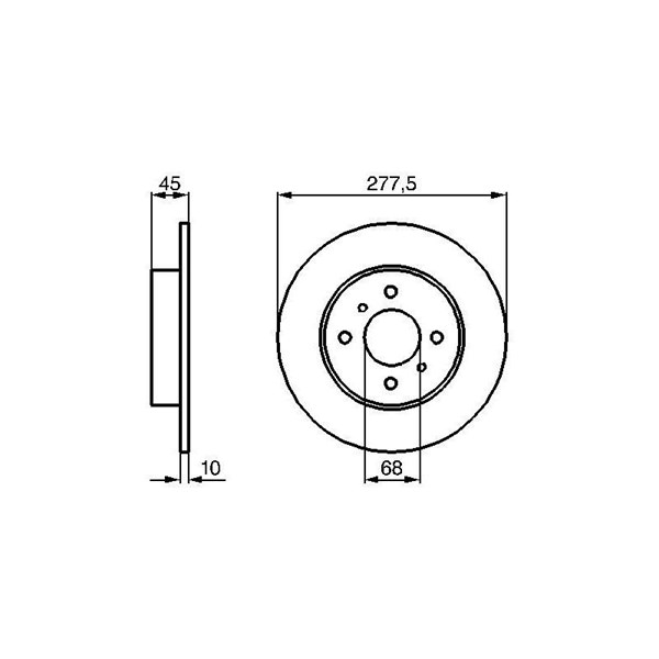 Bromsskiva Solid, Bakaxel Bosch 0 986 479 105 BOSCH Bromsskiva Solid, Bakaxel Bosch 0 986 479 105 BOSCH