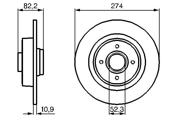 Bromsskiva Solid, Bakaxel Bosch 0 986 479 108 BOSCH Bromsskiva Solid, Bakaxel Bosch 0 986 479 108 BOSCH