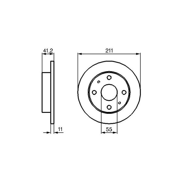 Bromsskiva Solid, Framaxel Bosch 0 986 479 119 BOSCH